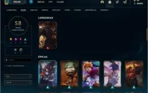 Conta prata 1 com TODOS os champs e 58 skins