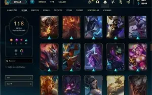 Conta Unranked com 100 Champs e 119 Skins