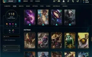 Conta Unranked com 100 Champs e 119 Skins