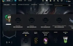 Conta Unranked com 100 Champs e 119 Skins
