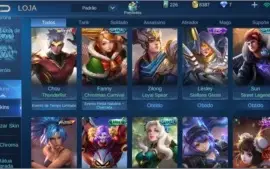 Conta Mobile Legends + de 60 Skins e 51 Heros