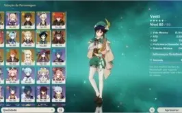 AR 56 Eula + Pinhos, Xiao + Jade, Zhongli, vários t5!!