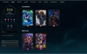 Conta LOL 250 skins - Todos Campeões
