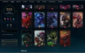Conta LOL 250 skins - Todos Campeões