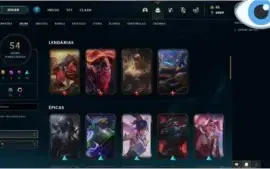 Conta lol lvl 157 com 54 skin é  71 champs