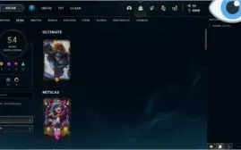 Conta lol lvl 157 com 54 skin é  71 champs