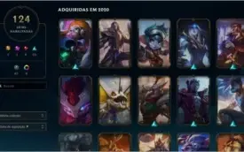 conta lol lvl 174, 142 champs e 124 skins gold 2