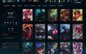 Ouro 4 com TODOS os champs e 408 Skins  (TOP / JG)
