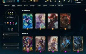 Ouro 4 com TODOS os champs e 408 Skins  (TOP / JG)