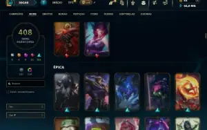 Ouro 4 com TODOS os champs e 408 Skins  (TOP / JG)