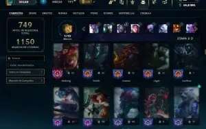 Ouro 4 com TODOS os champs e 408 Skins  (TOP / JG)