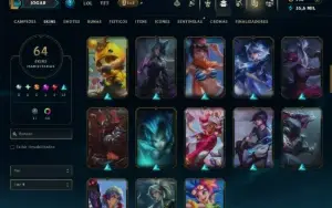 Mestre com TODOS os Champs e 64 Skins ( 208 PDL )
