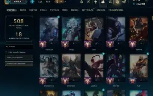 Mestre com TODOS os Champs e 64 Skins ( 208 PDL )