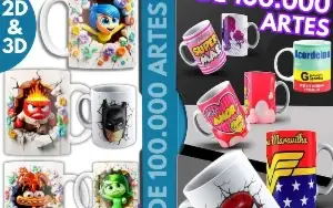 Pack Sublimação Para Canecas + De 100.000 + Divertidamente 2