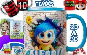 Pack Sublimação Para Canecas + De 100.000 + Divertidamente 2