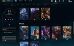 Conta ouro 2 com 22 skins e 76 champs