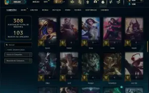 Unranked com 80 Champs e 147 Skins ( SERVIDOR DA OCEANIA )