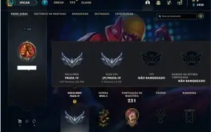 Conta prata 4 com 37 Skins e 77 Champs
