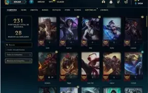 Conta prata 4 com 37 Skins e 77 Champs