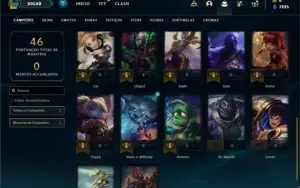 Conta Platina 4 com 27 Champs e 2 Skins + 9 Fragmentos