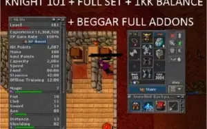 KNIGHT LVL 101 + FULL SET + 1KK BALANCE (TALERA) OPEN PVP