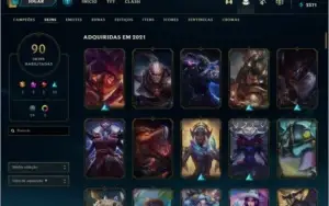 CONTA LEAGUE OF LEGENDS COM SKINS RARAS