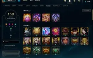 CONTA LEAGUE OF LEGENDS COM SKINS RARAS