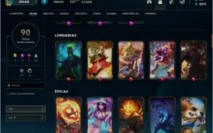 CONTA LEAGUE OF LEGENDS COM SKINS RARAS