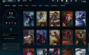Conta bronze 4 com 70 Champs e 54 Skins + 30 Espolios