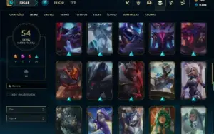 Conta bronze 4 com 70 Champs e 54 Skins + 30 Espolios