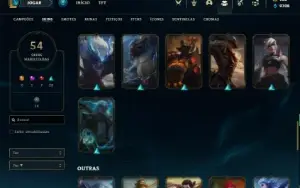 Conta bronze 4 com 70 Champs e 54 Skins + 30 Espolios