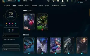 CONTA LOL - LVL 109 - 135 Champions - 72 Skins - FULL ACESSO