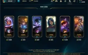 Conta ouro 2 com 26 Champs e 14 Fragmentos de Skins