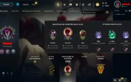 Conta de LOL nível 314 com diversas skins.