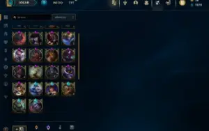 Conta de LOL nível 314 com diversas skins.