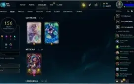 Conta no LOL lvl170 todos os champs! Mais de 140 skins