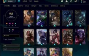 Conta platina 2 com 28 skins e 48 champs