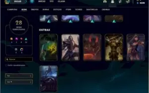 Conta platina 2 com 28 skins e 48 champs