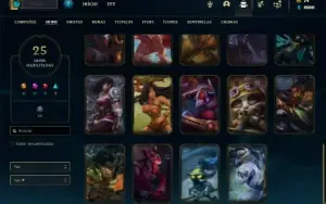 Conta ouro 4 com 65 Champs e 25 Skins