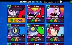 Conta Brawl stars, semifull possui todos brawlers e poderes