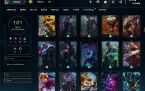 Conta prata 1 com TODOS os champs e 181 Skins + 5 Vitoriosas