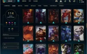 Conta bronze 1 com 109 champs e 114 skins