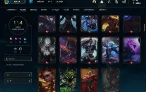 Conta bronze 1 com 109 champs e 114 skins