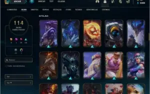 Conta bronze 1 com 109 champs e 114 skins