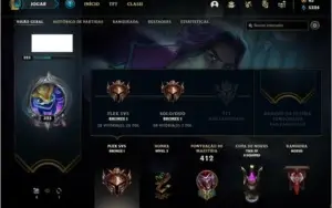Conta bronze 1 com 109 champs e 114 skins