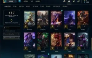 Conta bronze 1 com 44 champs e 14 skins
