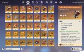 AR 49 + ZhongLi + Falcão + 6743 Primogens + 59 resinas.