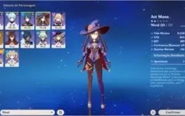 Combo 4 contas - Keqing + Qiqi + Mona + Keqing