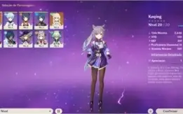 Combo 4 contas - Keqing + Qiqi + Mona + Keqing