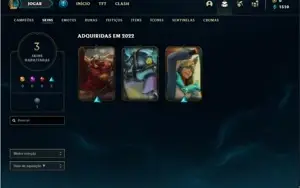 Conta ouro 1 com 27 Champs e 3 Skins + 6 Fragmentos